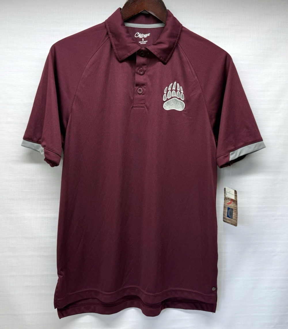 Montana Grizzlys Chiliwear Short Sleeve Polo Shirt Maroon Mens Small